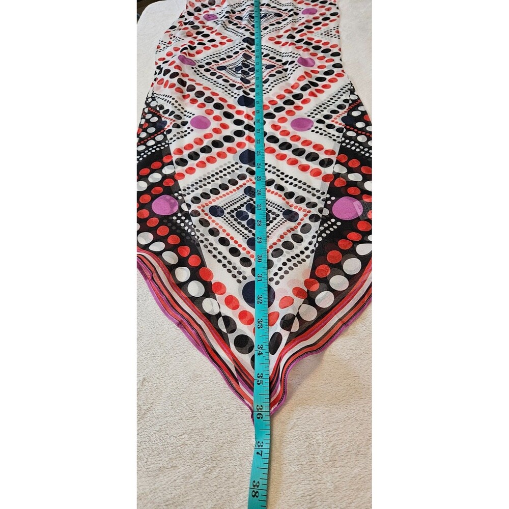 Cabi 100% Silk Scarf Approximately 70” x 13” Women’s Geometric Polka Dot Pattern - Picture 7 of 10